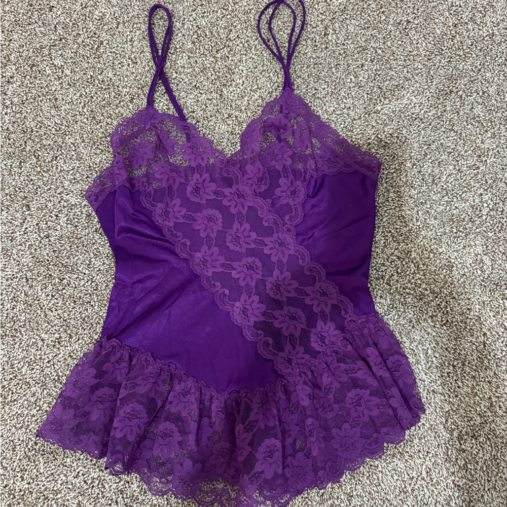 Elegant Purple Lace Camisole